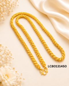 Elegant gold-tone chain necklace with interwoven links
