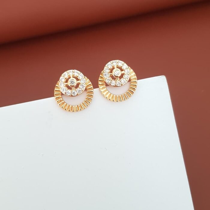Rose Gold AD Stone Stud