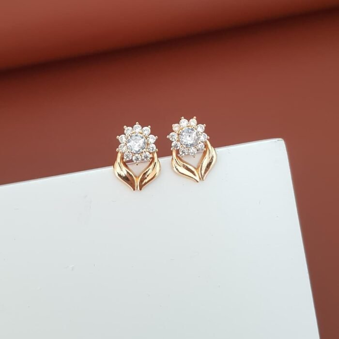 Rose Gold AD Stone Stud
