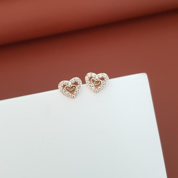Rose Gold AD Stone Stud