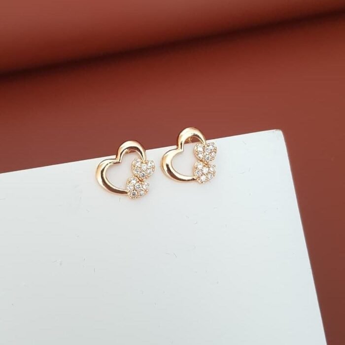 Rose Gold AD Stone Stud